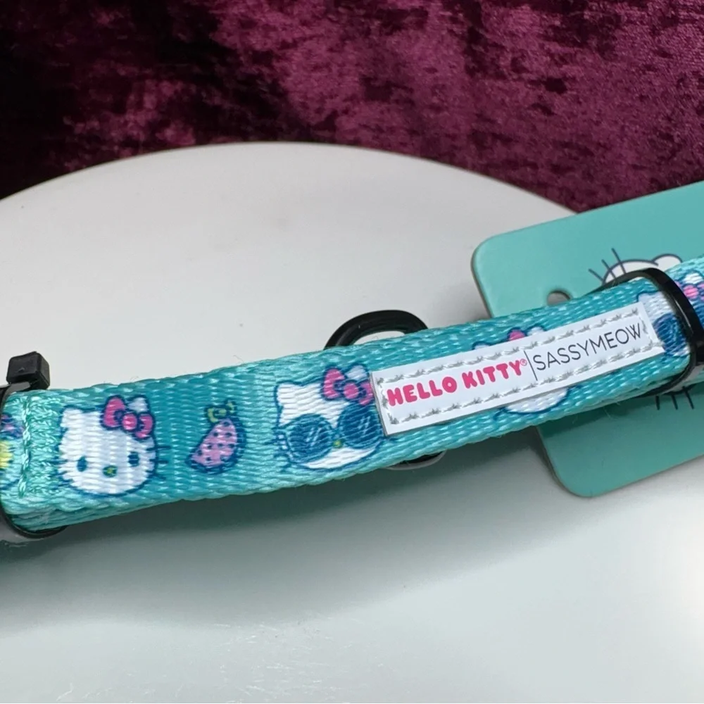 Sassy Meow Sanrio Hello Kitty SMALL Cat Dog Blue Collar Leash & Harness
